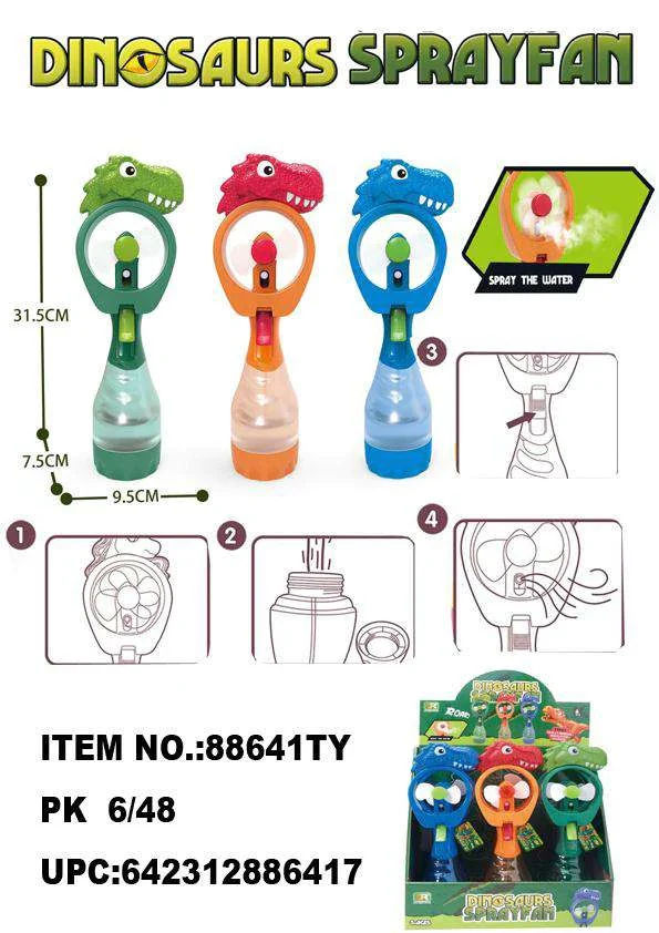 TOYS DINOSAUR SPRAY FAN DISPLAY 6CT  /  UOM DSP