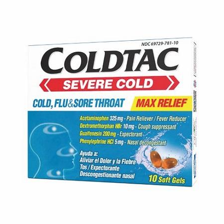 OPMX COLDTAC SEVERE COLD MAX RELIEF W/10 SOFTGELS PK3  /  UOM C12