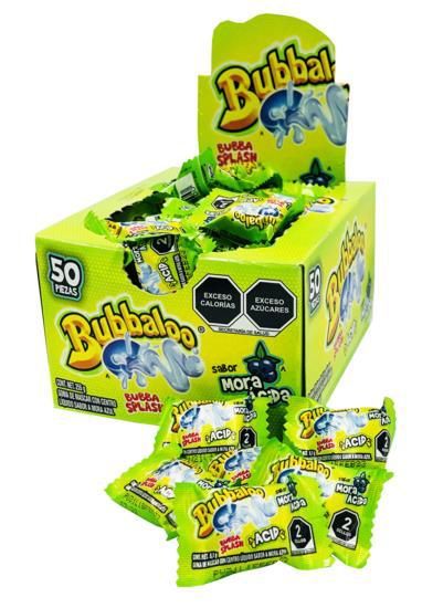 BUBBALOO GUM MORA ACIDA DISPLAY