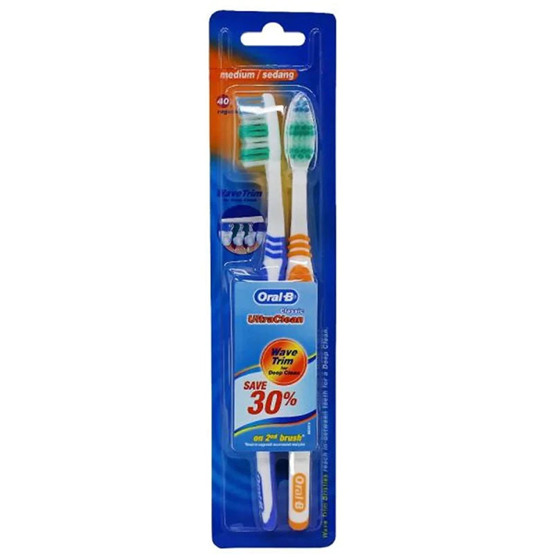 ORAL-B TOOTHBRUSH CLASSIC ULTRA CLEAN MEDIUM 2/PACK DISPLAY 12CT