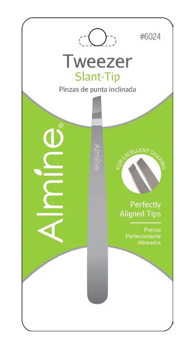 ALMINE TWEEZERS SLANT TIP SATIN FINISH CS6  /  UOM M288