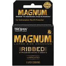 CONDOMS TROJAN MAGNUM RIBBED 3CT PK6  /  UOM C12