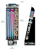 10ft Braided Sync & Charge Cable Assortment Floor Display- 36 Pieces Per Retail Ready Display 88385