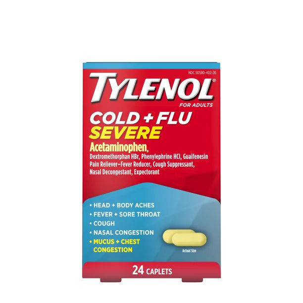 TYLENOL COLD&FLU SEVERE 24 S PK3  /  UOM C12