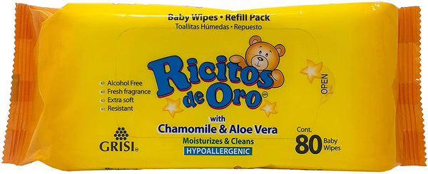 RICITOS DE ORO BABY WIPES 80-ct PK12  /  UOM C24