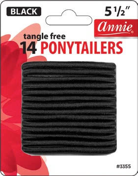 ANNIE NO TANGLE PONYTAILERS 5.5IN 14CT BLACK CS12  /  UOM M432