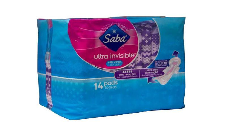 SABA ULTRA INVISIBLE THIN NIGHT 14 PADS PK8  /  UOM C16