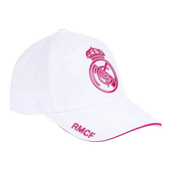 Gorra Blanca Real Madrid - Escudo Rosa