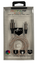 4FT COLOR WAVE LIGHT UP USB-C  DATA CABLE