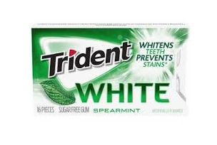 TRIDENT WHITE DUAL TEAR PACK SPEARMINT 16 CT DISPLAY  /  UOM DSP