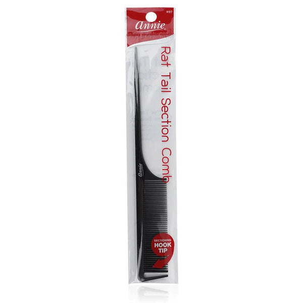 ANNIE RAT TAIL SECTION COMB BLACK CS12  /  UOM M960