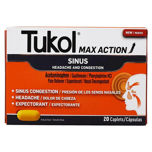 TUKOL MAX ACTION SINUS CAPLETS 20CT PK3  /  UOM C12
