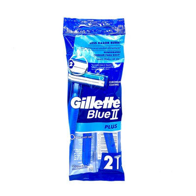 GILLETTE RAZOR BLUE II PLUS 2CT BAG 12CT  /  UOM DSP