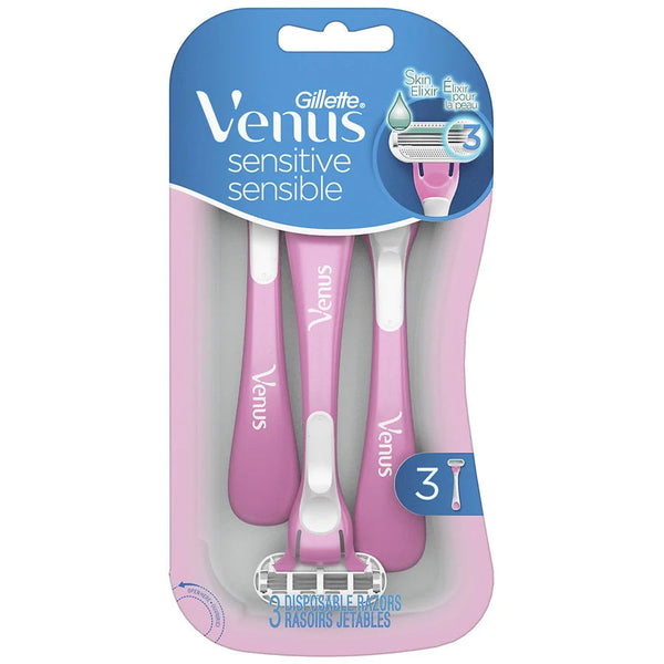 GILLETTE VENUS SENSITIVE RAZOR 3CT DISPLAY OF 8  /  UOM DSP