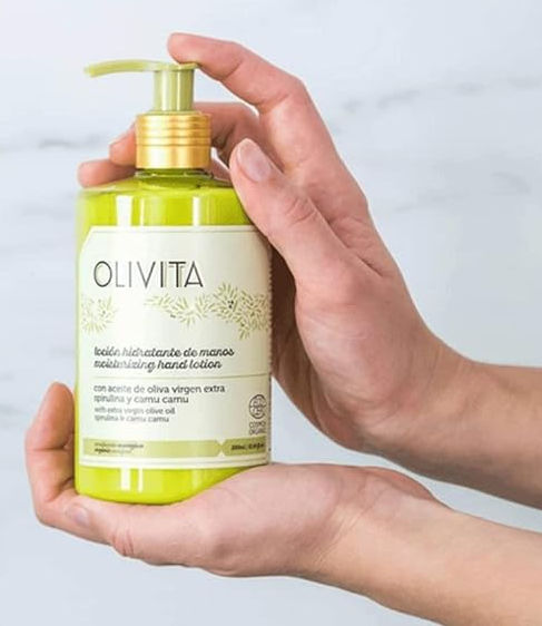 Olivita Hand Lotion, Moisturising Hand Lotion with Aloe Vera, Virgin Olive Oil Extra & Camu Camu - Organic Cosmetics - Natural Cosmetics - 380 ml