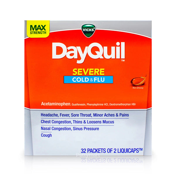 DAYQUIL SEVERE COLD & FLU POUCH 32 X 2 DISPLAY  /  UOM DSP