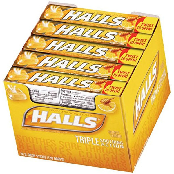 HALLS HONEY-LEMON 20CT DISPLAY  /  UOM DSP