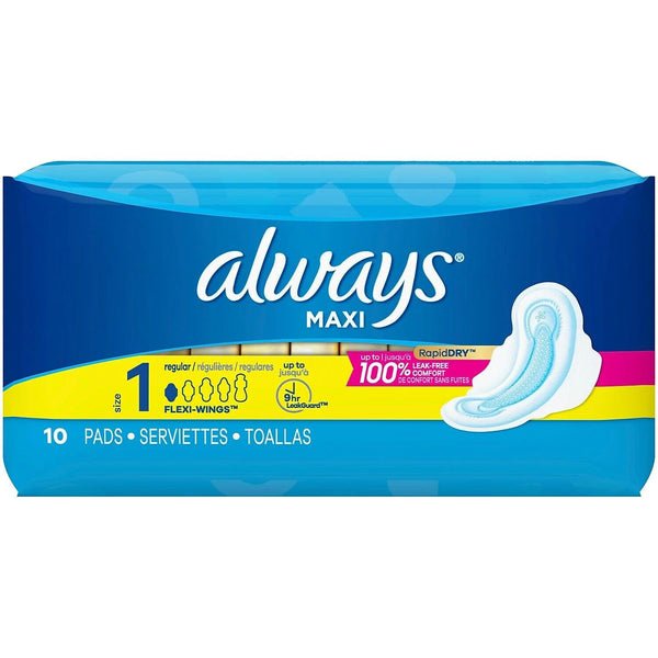 ALWAYS MAXI REGULAR WINGS 10CT PK6  /  UOM C12