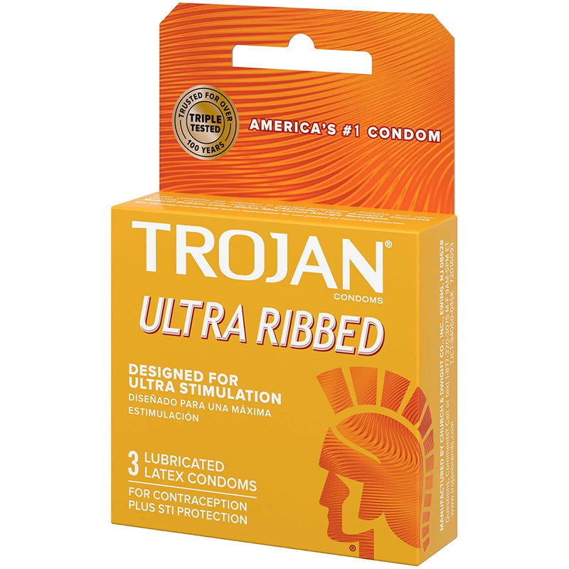 CONDOMS TROJAN ULTRA RIBBED 3CT PK6  /  UOM C12