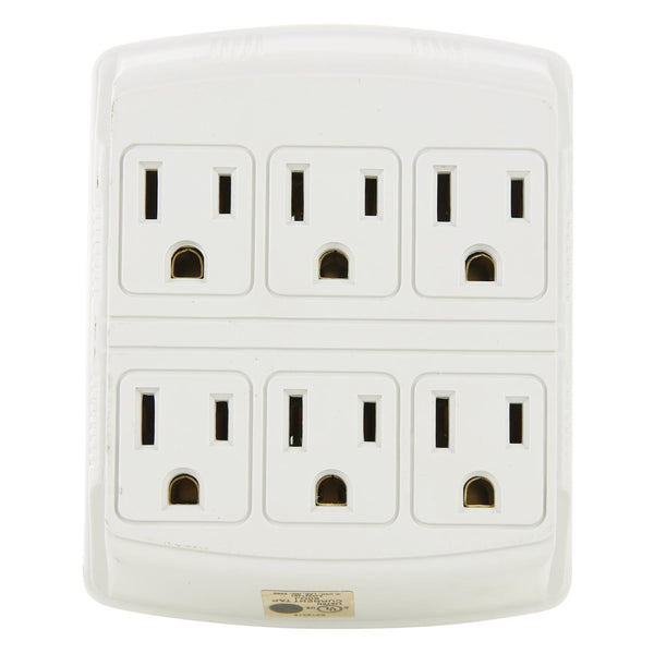 Six Outlet Extender, 2 to 6 Outlet Converter - UL Listed (12 Pack)