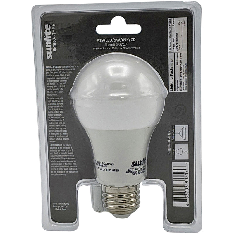 LED A19 Light Bulb, 9 Watts (60 Watt Equivalent), 6500K Daylight, Non Dimmable (6 Pack)