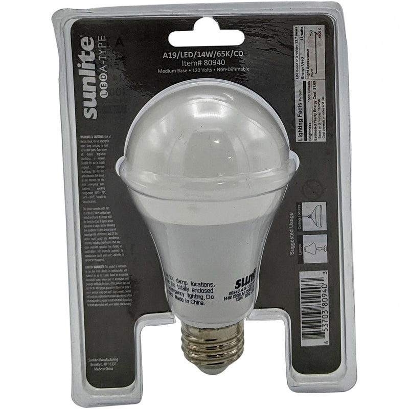 LED A19 Light Bulb, 14 Watts (100 Watt Equivalent), 6500K Daylight, Non Dimmable (6 Pack)