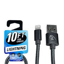 Bulk 10FT Braided Lightning Cable Asst Colors (30 Pack)