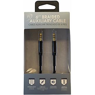 6FT Braided auxiliary cable (12 Pack)