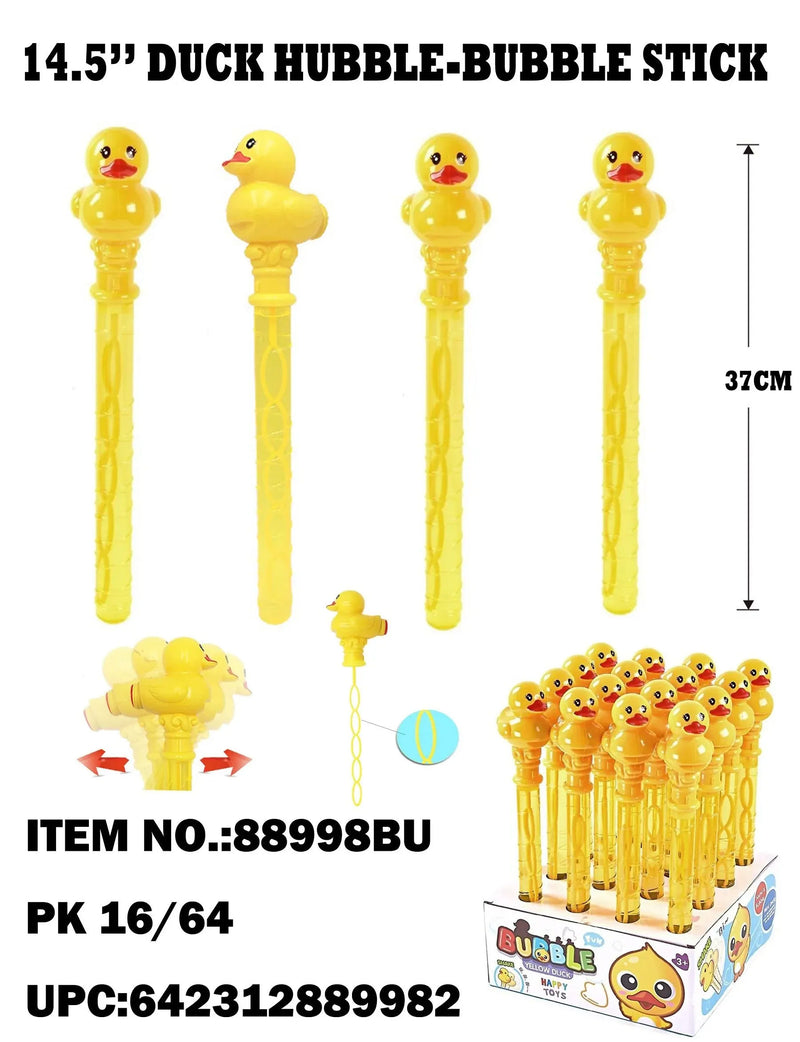 TOYS DUCK HUBBLE BUBBLE STICK DISPLAY16CT