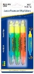 Fluorescent Jumbo Highlighters - Double Tip - Assorted Colors (36 Pack)