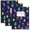 Composition Notebook - 3 PK Assorted Design - Wide Ruled (48 Pack)