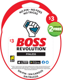 '$3 BOSS REVOLUTION PINLESS Tarjetas Físicas