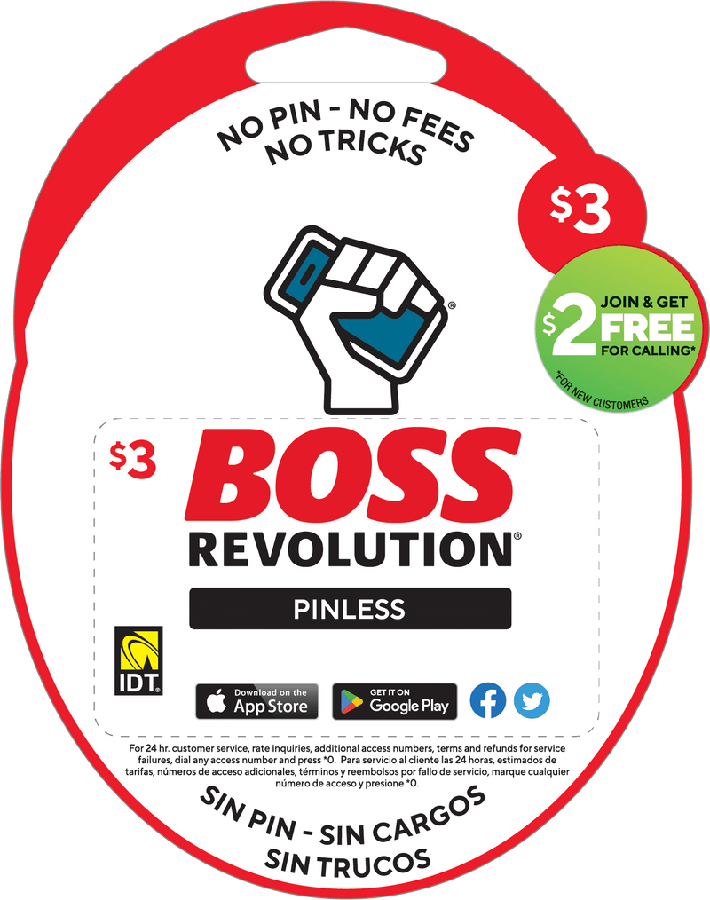 $3 BOSS REVOLUTION PINLESS HARD CARDS
