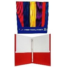 2 Pocket Folders, With Prongs, Assorted Colors (100 Pack)
