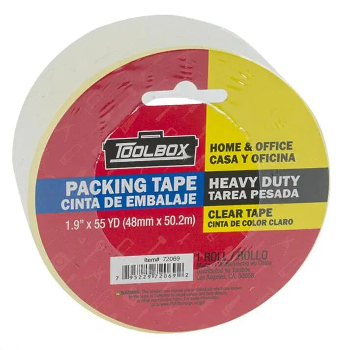 TOOLBOX TRANSPARENT PACKING TAPE 1.9"x55yd pk6