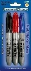 3 Jumbo Permanent Markers Blistered (48 Pack)