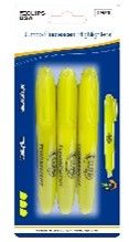 Fluorescent Jumbo Highlighters - Chisel Tip - Yellow (36 Pack)