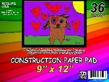 Construction Paper Pad, 9x12, 36 Sheets (48 Pack)